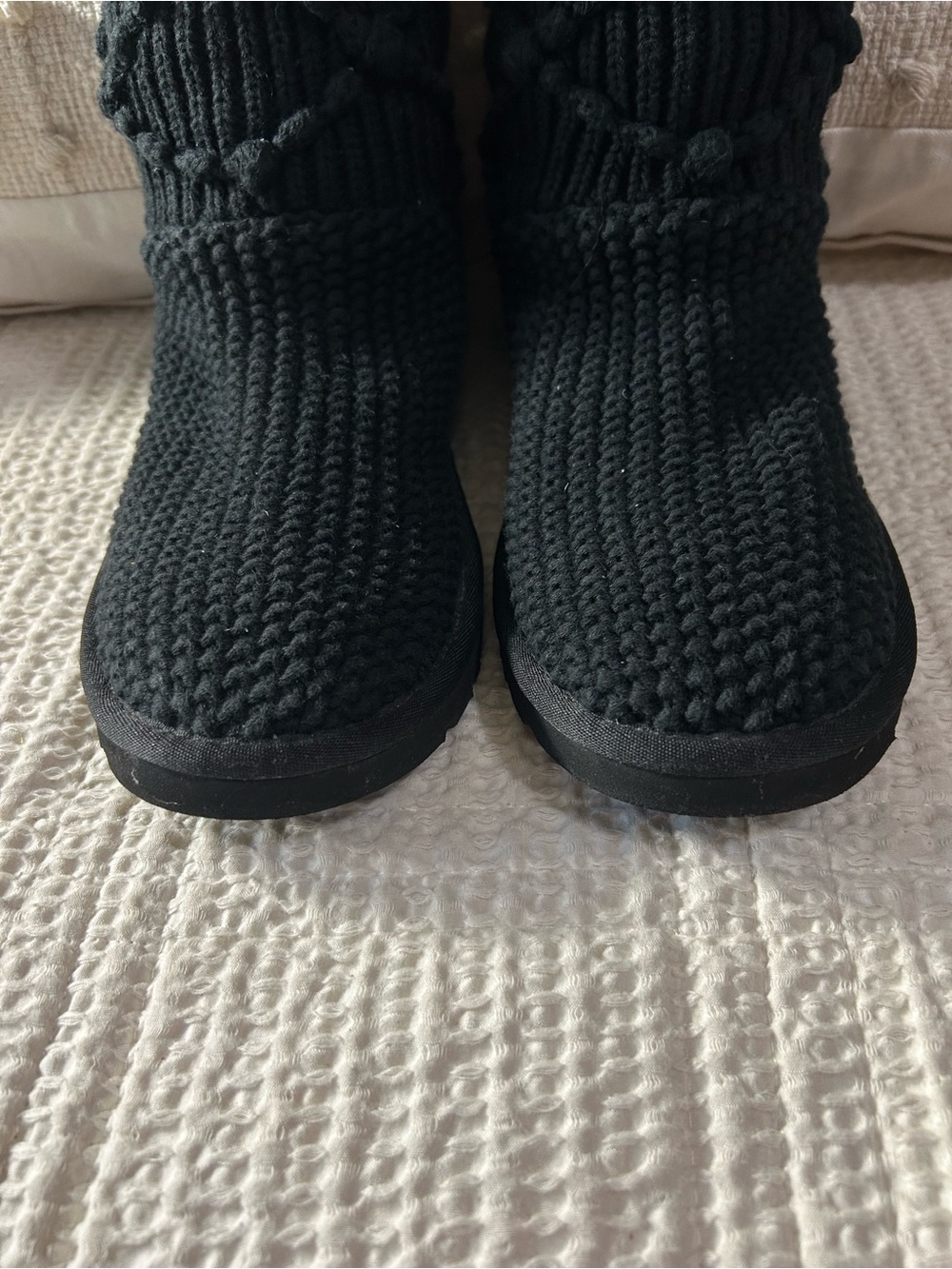 UGG Black Knit Sweater Boots - Picture 3 of 10